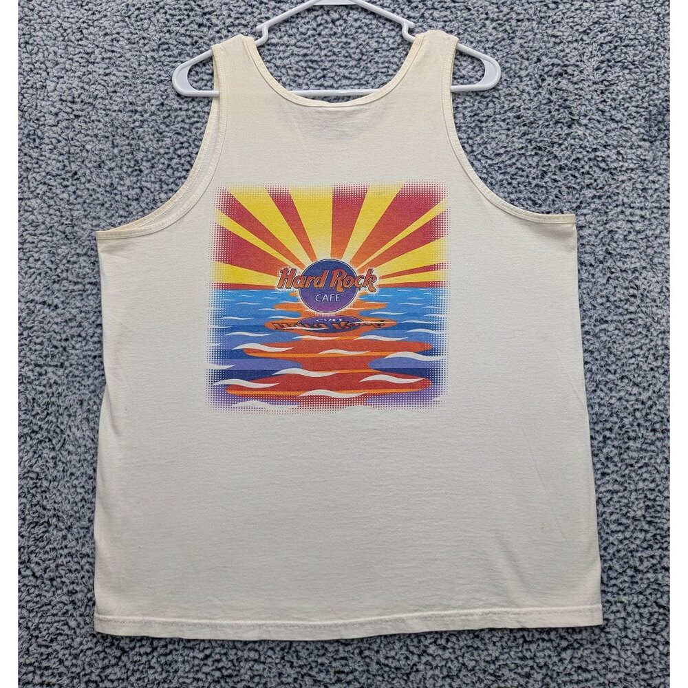 VTG Hard Rock Cafe Tank Top Mens LG Myrtle Beach Lifting Muscle Stringer Beach